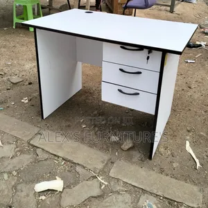 White Desk With (Black Liping)STUDY Desk TABLE
