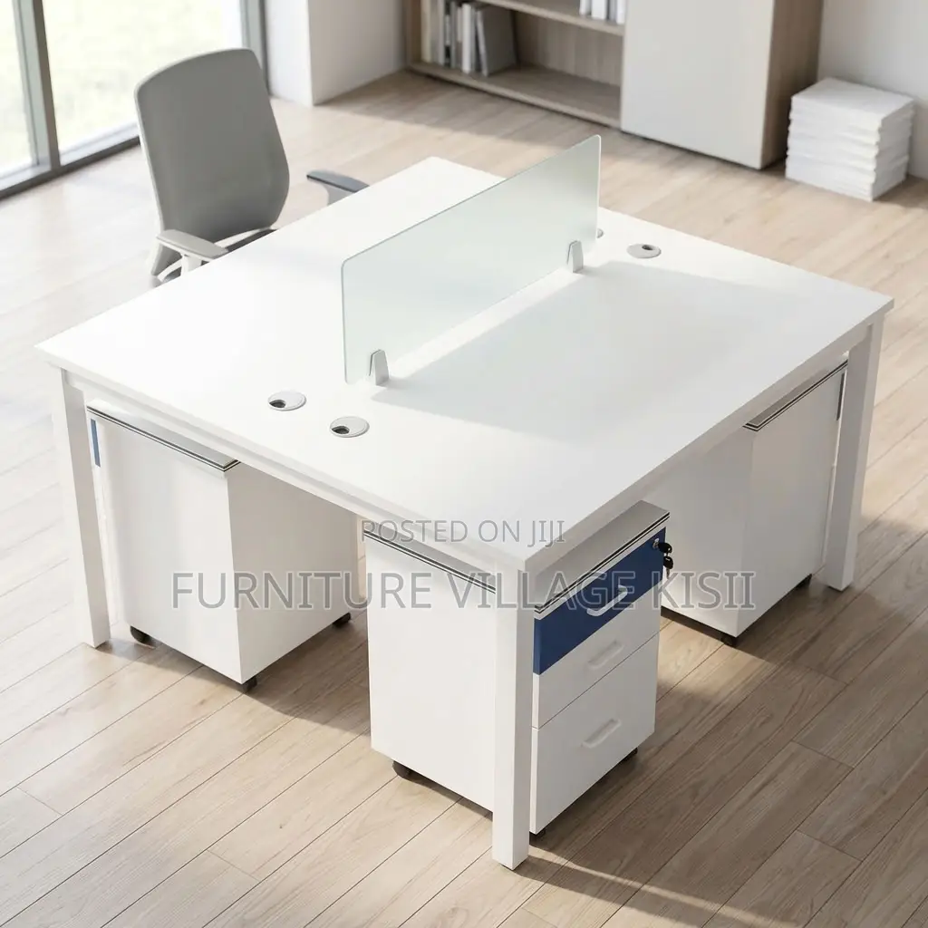 White Modular 2 Way Workstation