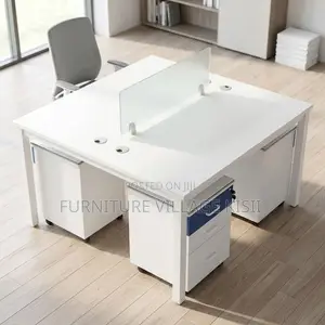 White Modular 2 Way Workstation