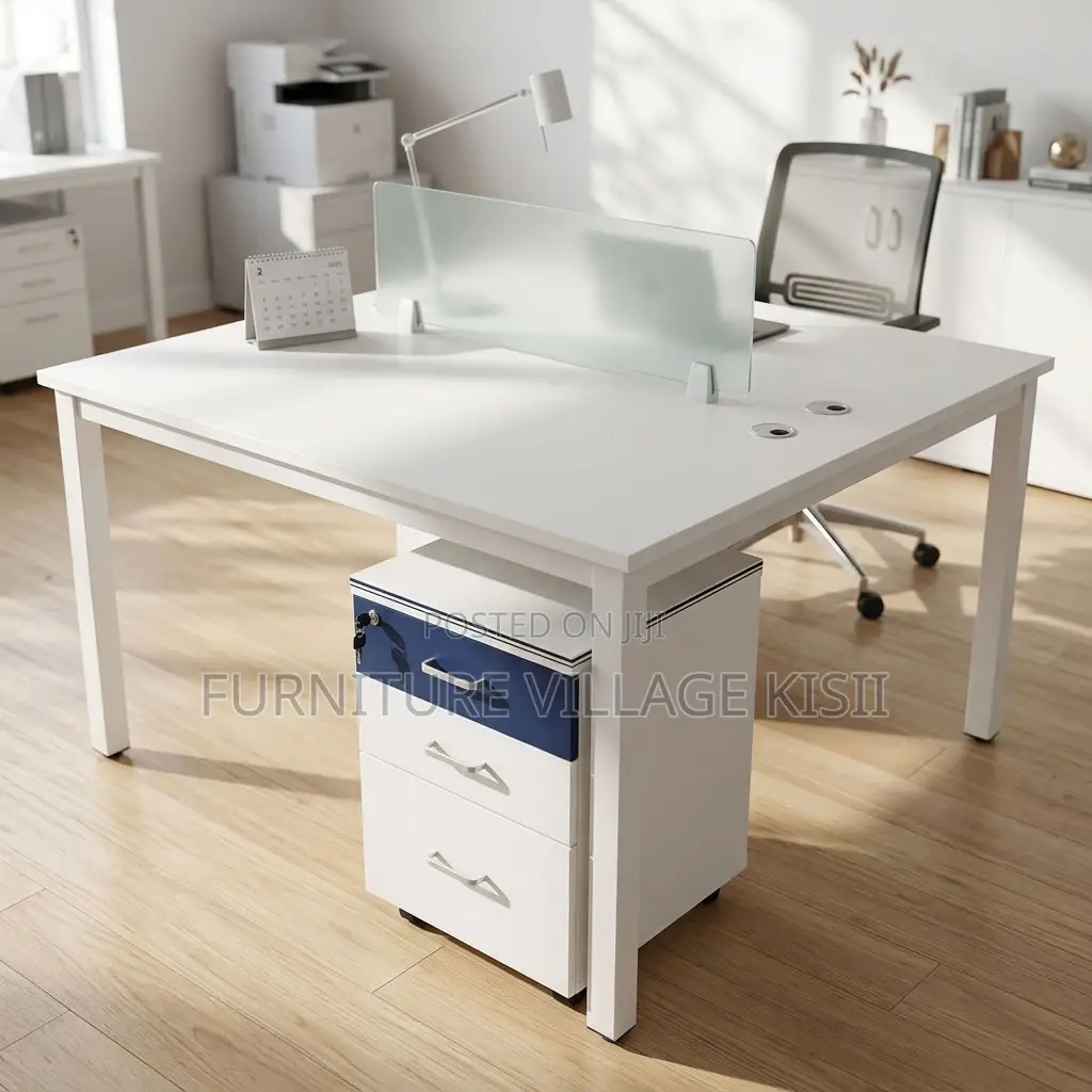 White Modular 2 Way Workstation