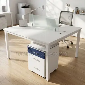 White Modular 2 Way Workstation
