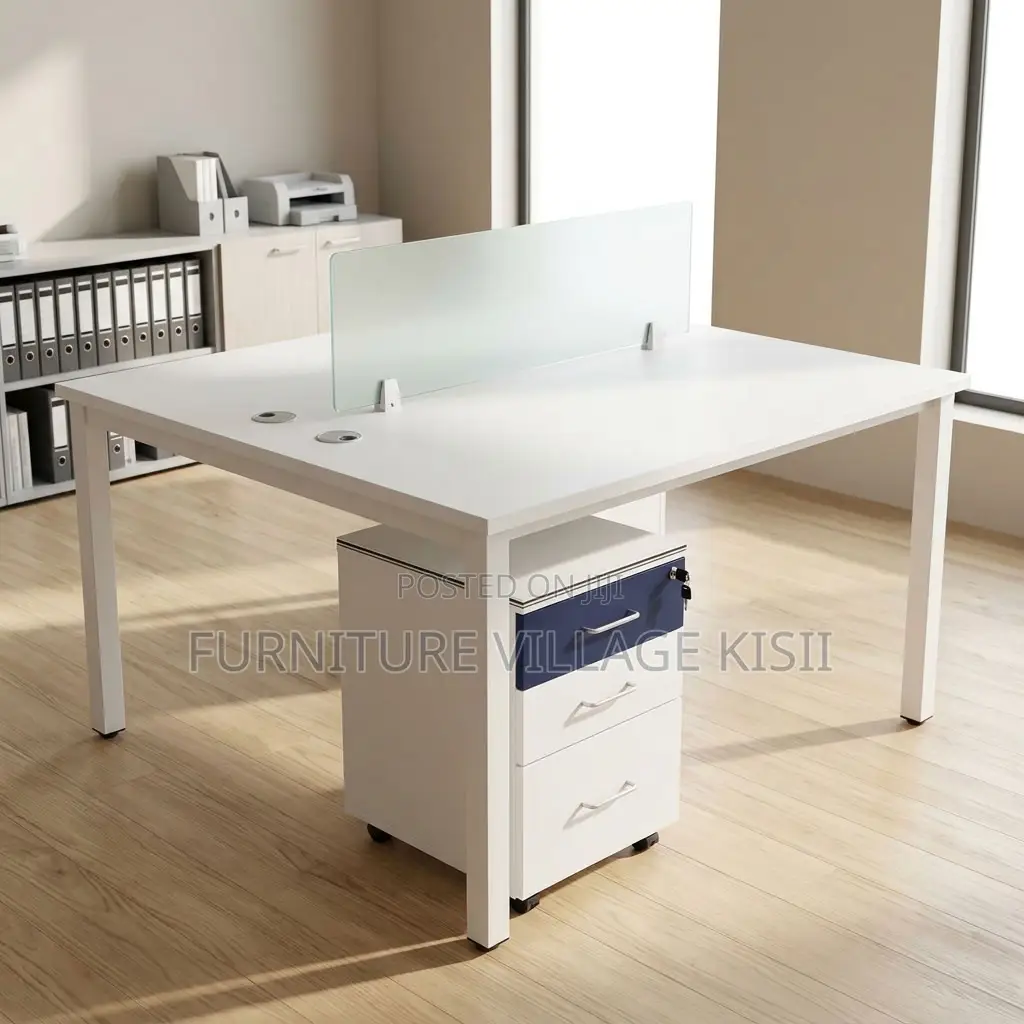 White Modular 2 Way Workstation