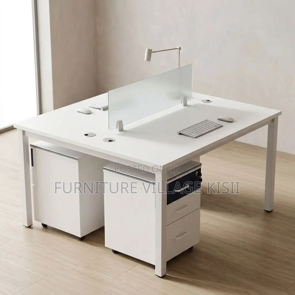 White Modular 2 Way Workstation