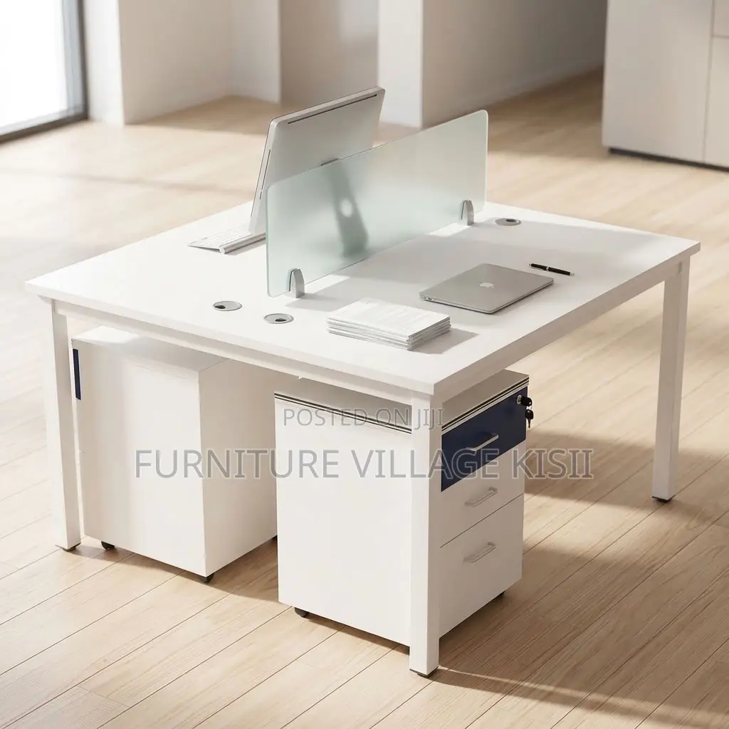White Modular 2 Way Workstation