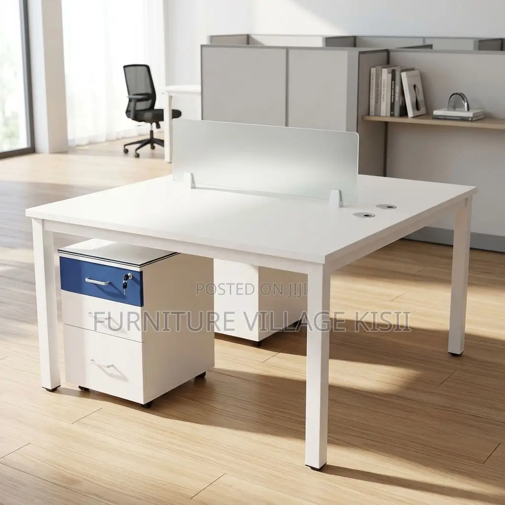 White Modular 2 Way Workstation