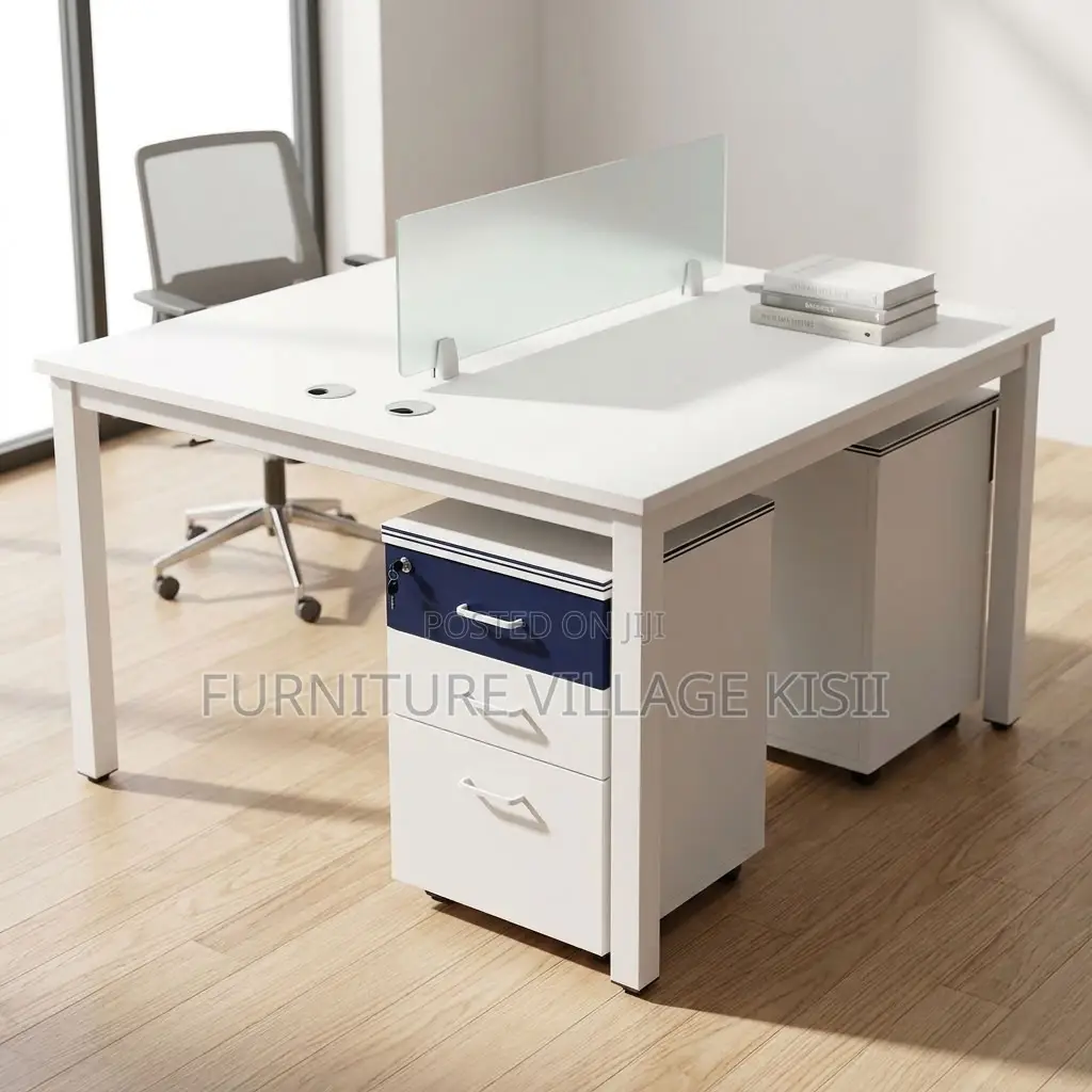 White Modular 2 Way Workstation
