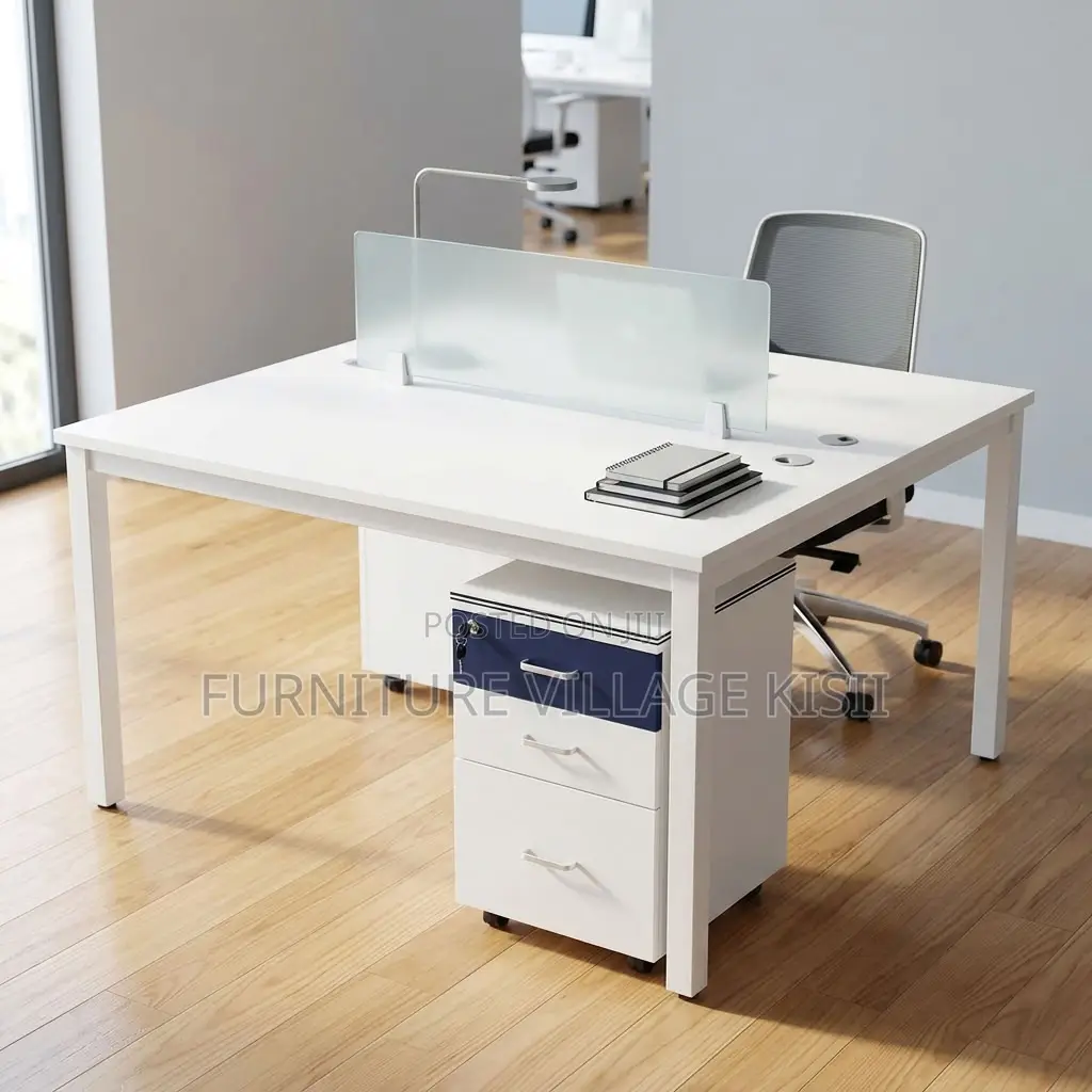 White Modular 2 Way Workstation