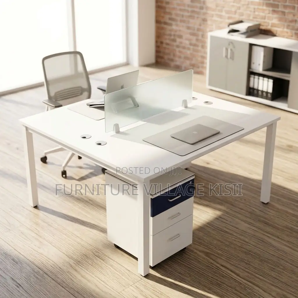 White Modular 2 Way Workstation