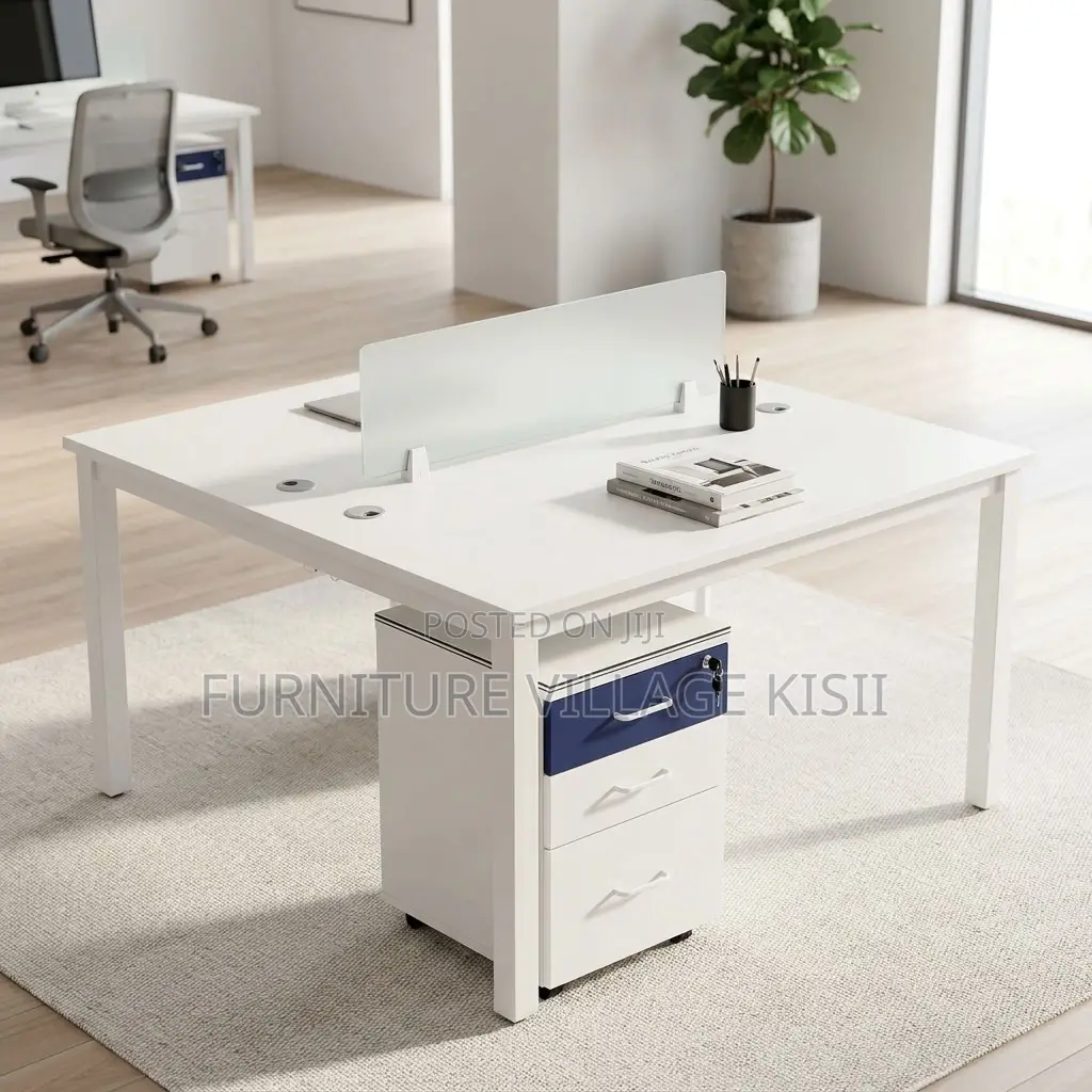 White Modular 2 Way Workstation