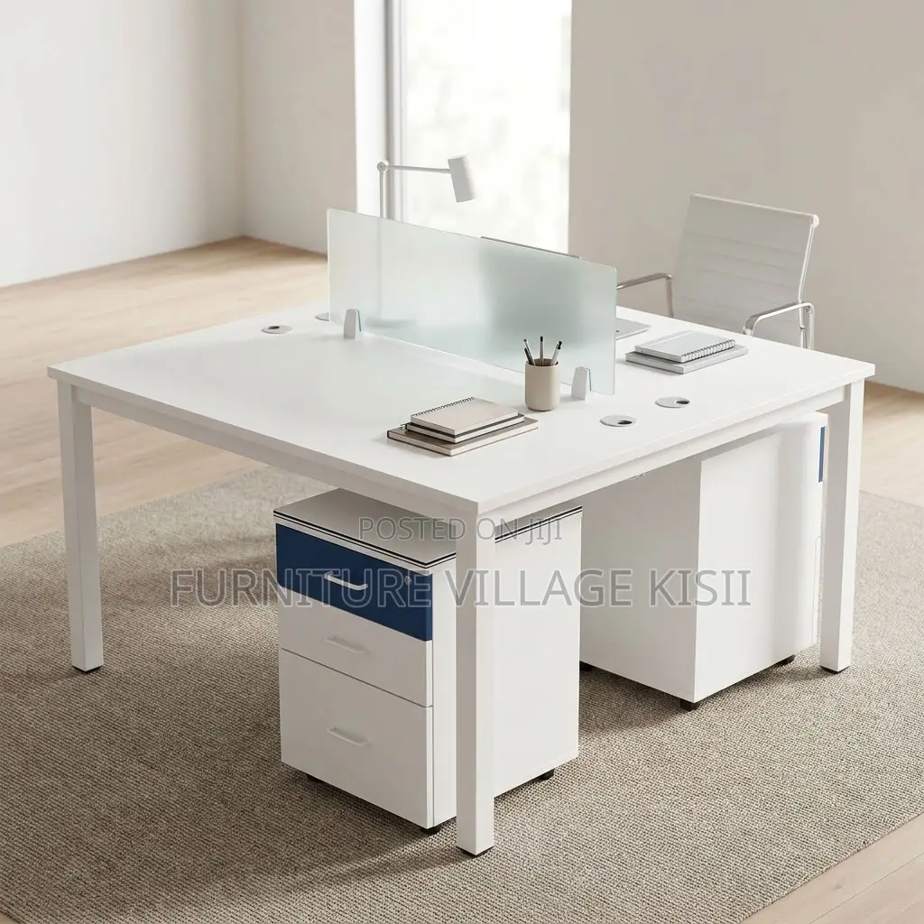 White Modular 2 Way Workstation