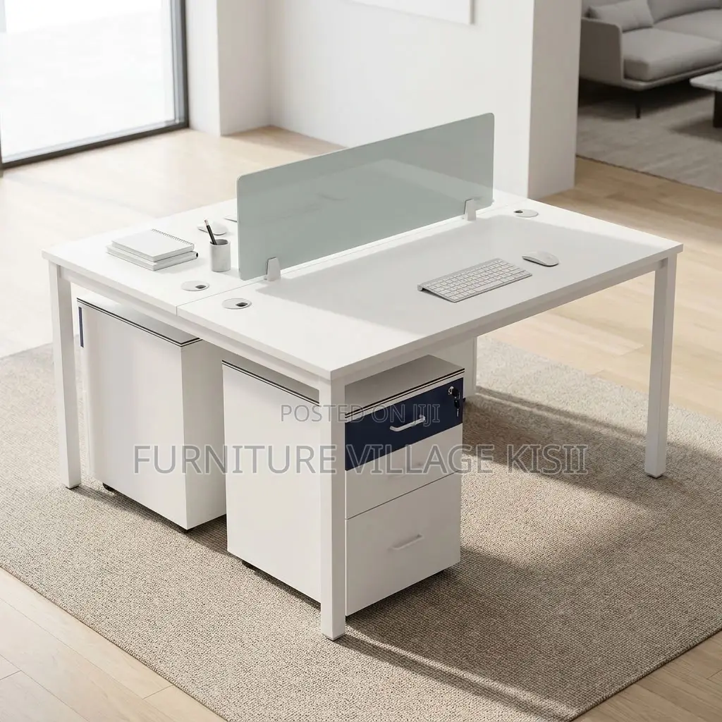 White Modular 2 Way Workstation