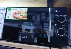Syinix 20 Litres Manual Microwave (Black) With Defrost Function