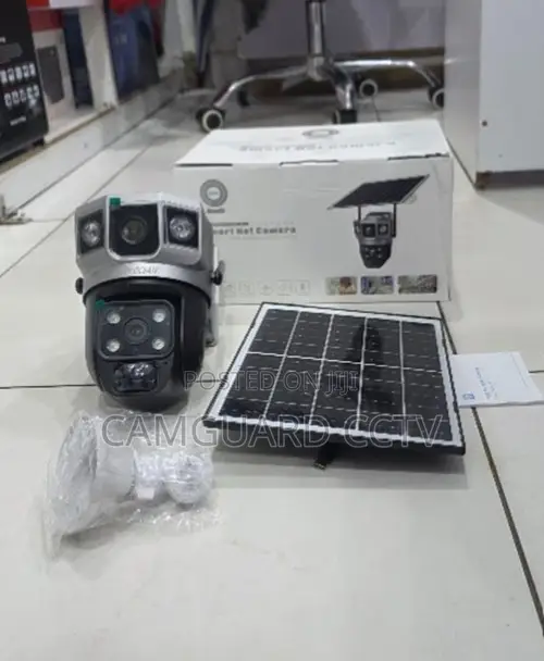 V380 Pro 4G Solar Camera - Dual Lens 2-Screen Display Outdoor PTZ CCTV