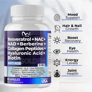 21-in-1 Anti-Aging Supplement–NAD+, Resveratrol, Berberine Collagen