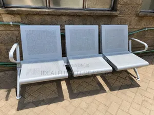 Silver Metal Waiting Bench