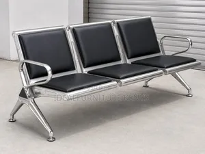 Black Leather Waiting Seat