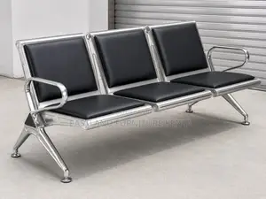 Black Leather Waiting Seat