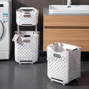 2-Tier Laundry Hamper With Wheels 3300/-2-Tier Design