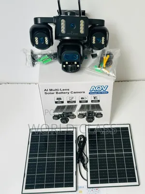 *4G AI Four Lens AOV + PIR Solar Camera* Two Solar Panels. *