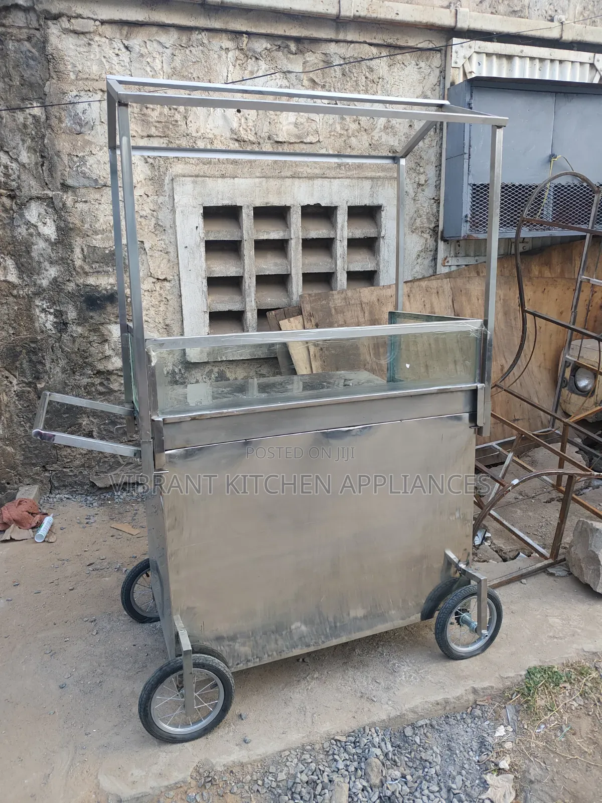 Commercial 3-Basin Gas Food Warmer Food Cart