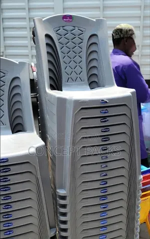 Grey Plastic Armless Kenpoly Garden Chair