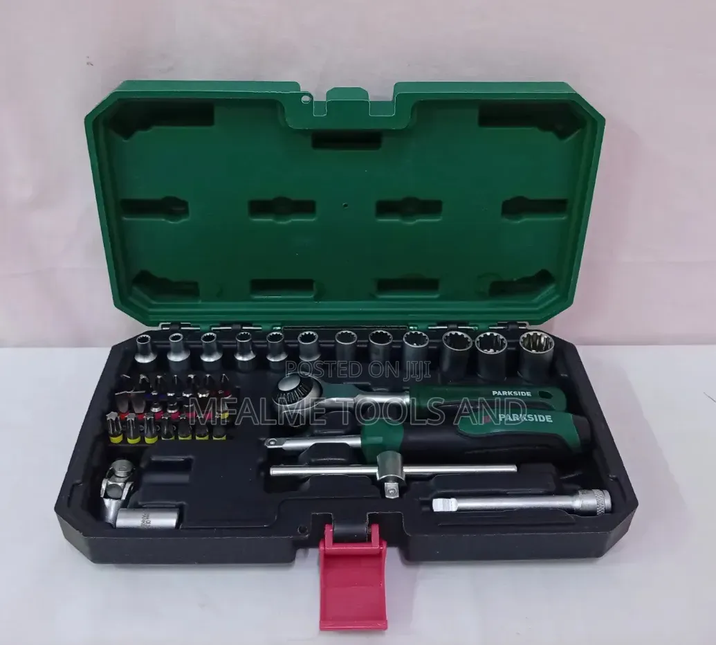 Brand New Uk Parkside Socket Set With Swivel Head Ratchet Handle