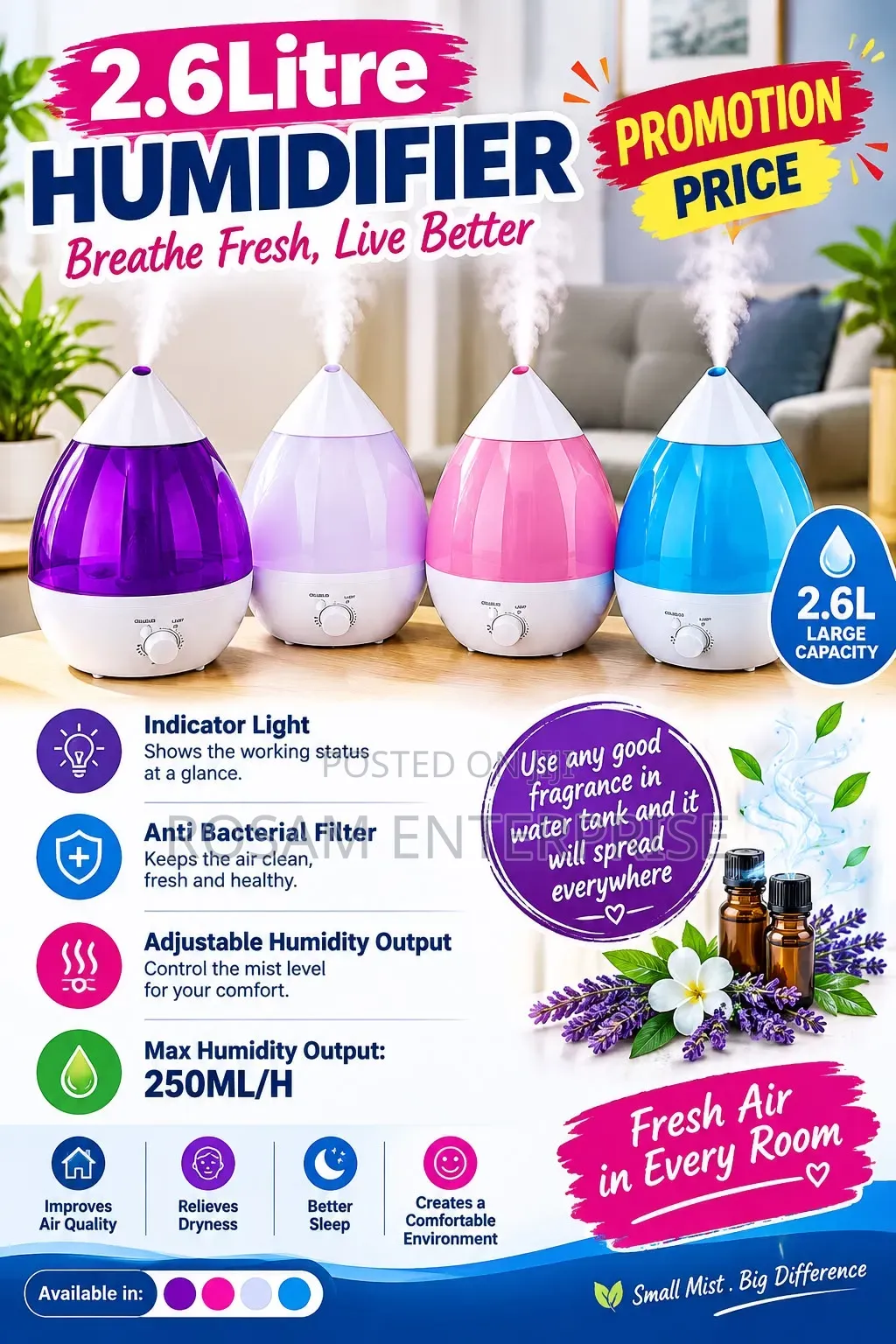 Humidifier 2.6Litre Humidifier