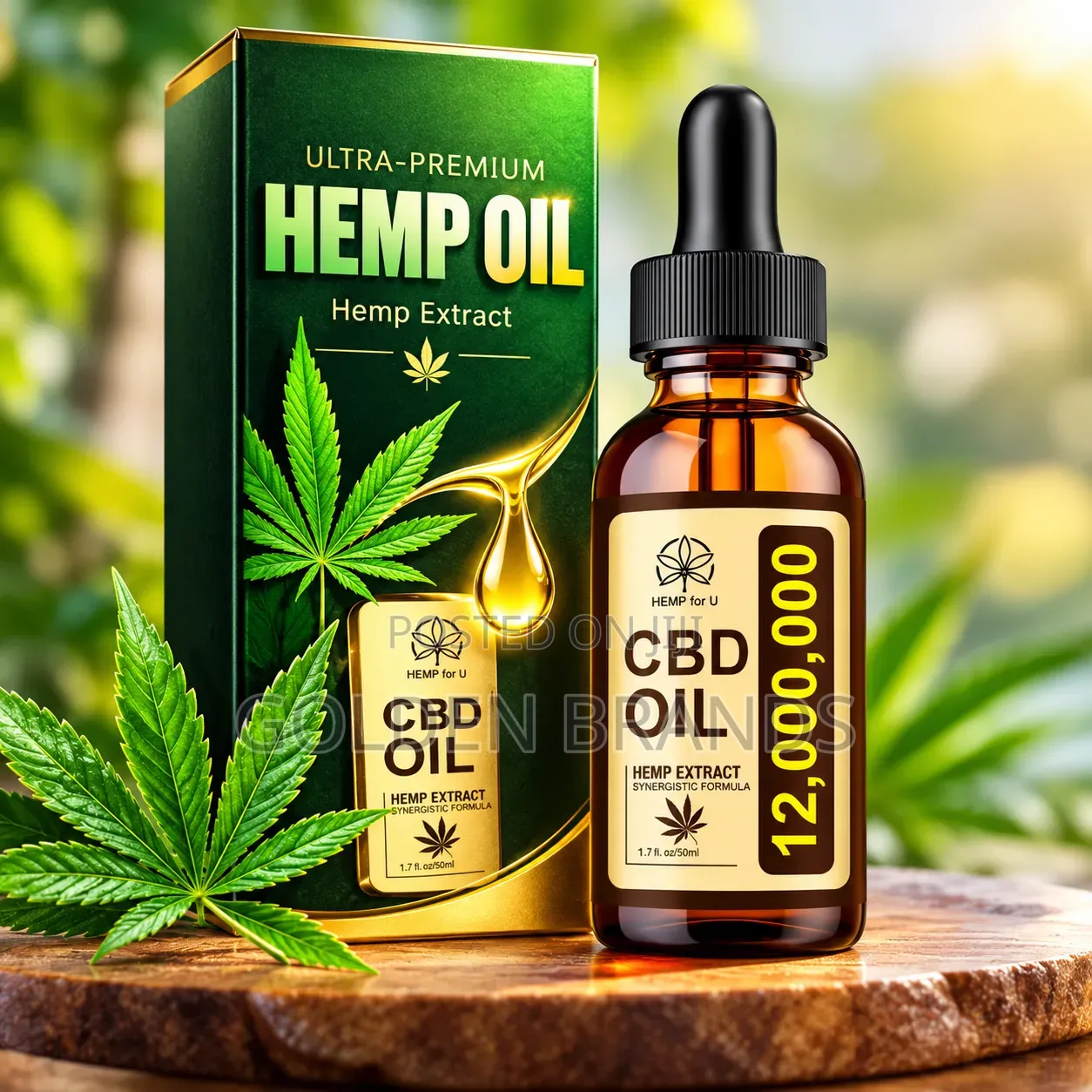 Organic CBD Oil 50ml High Potency 12,000,000mg for Maximum Benefits