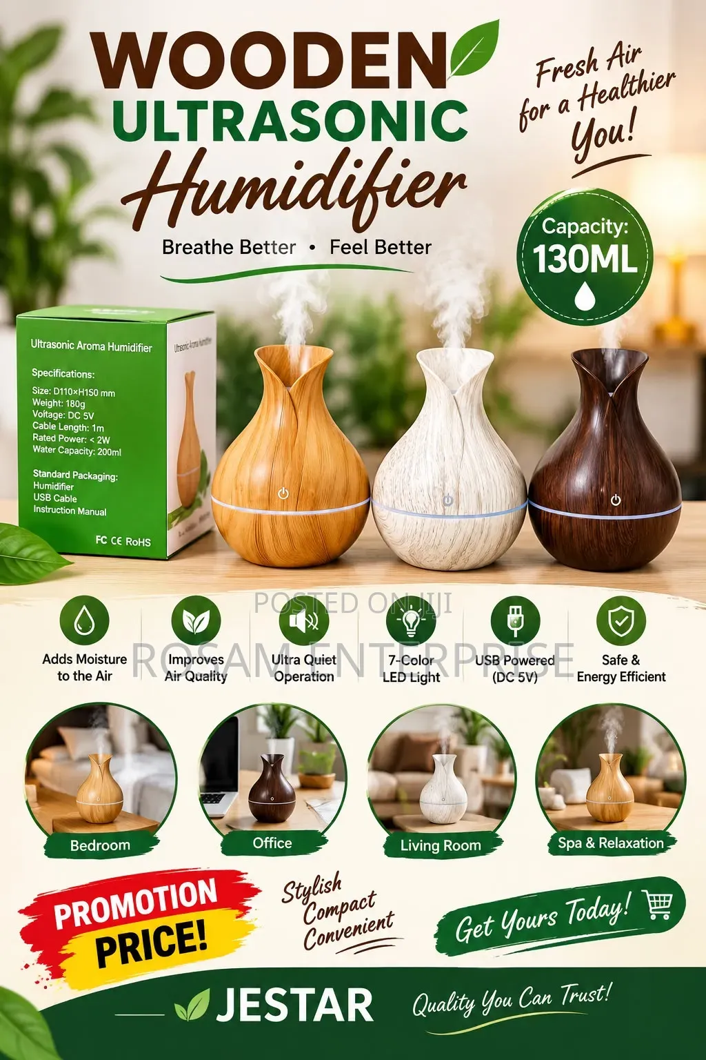 Wooden Ultrasonic Humidifier