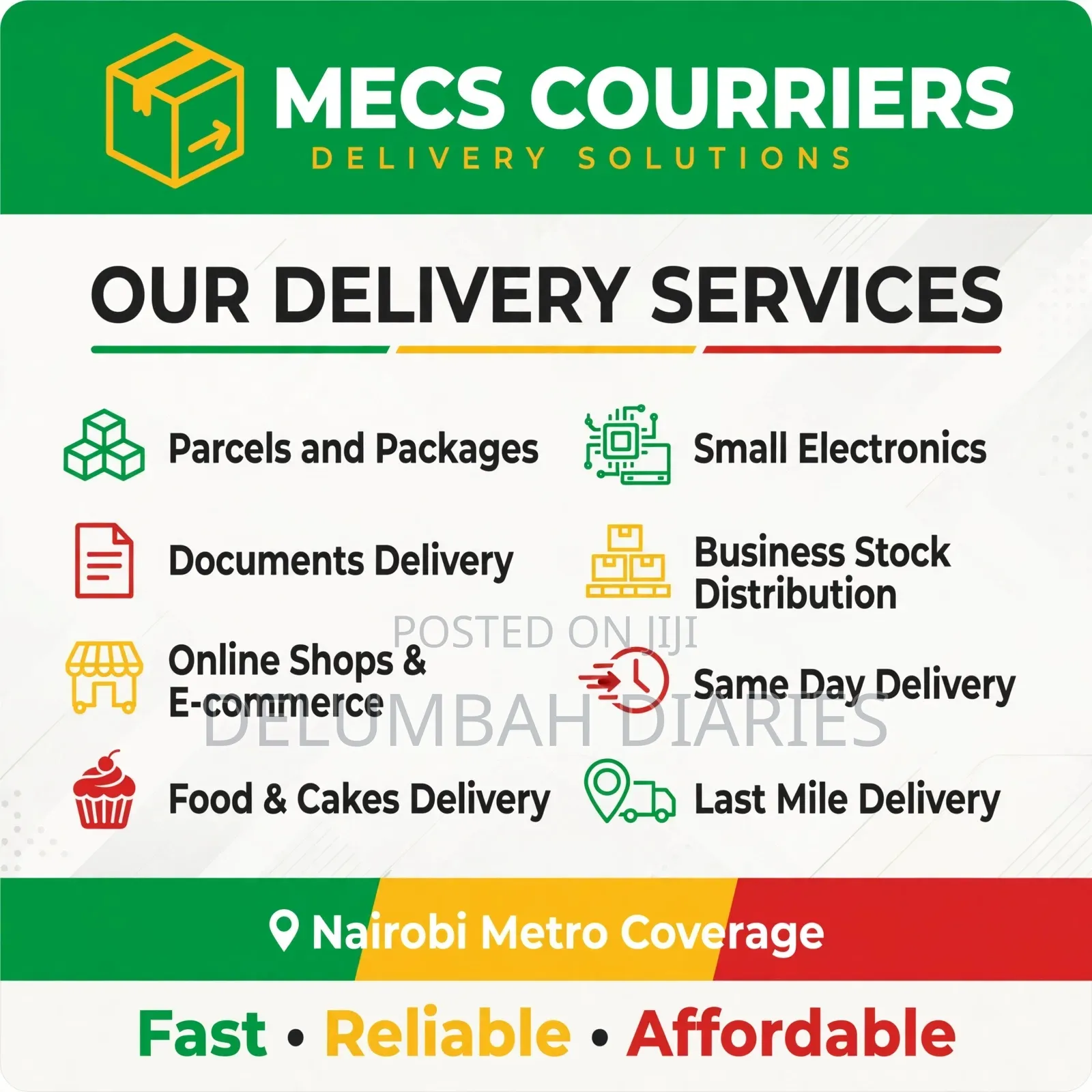 Delivery Services From CBD of Nairobi Available