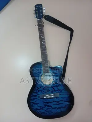 Blue Tiger Burst Acoustic Guitar With Shoulder Strap
