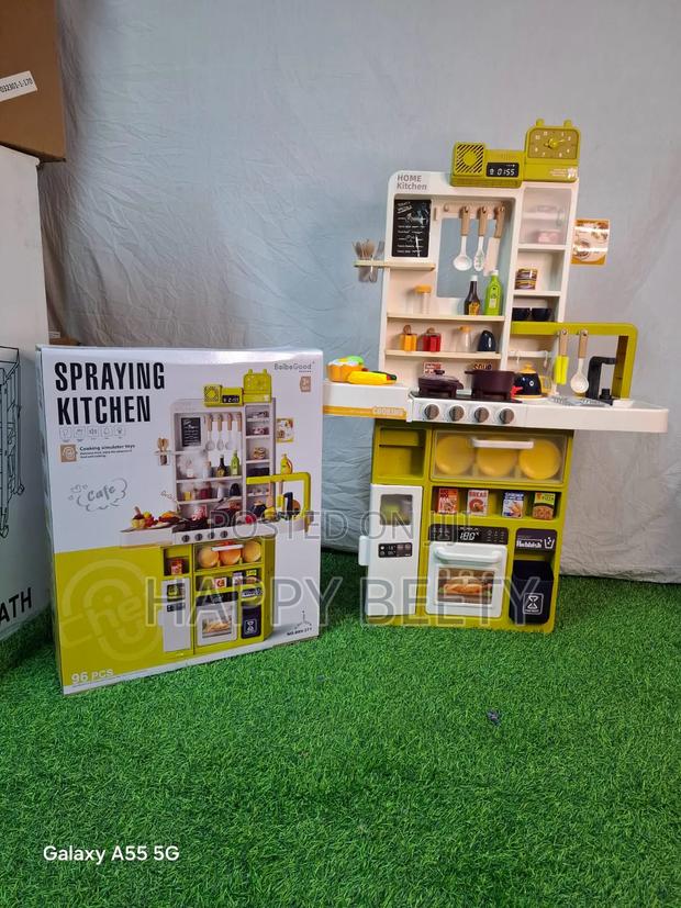 Complete Pretend Kitchen Setup With Stove, Oven and Sink