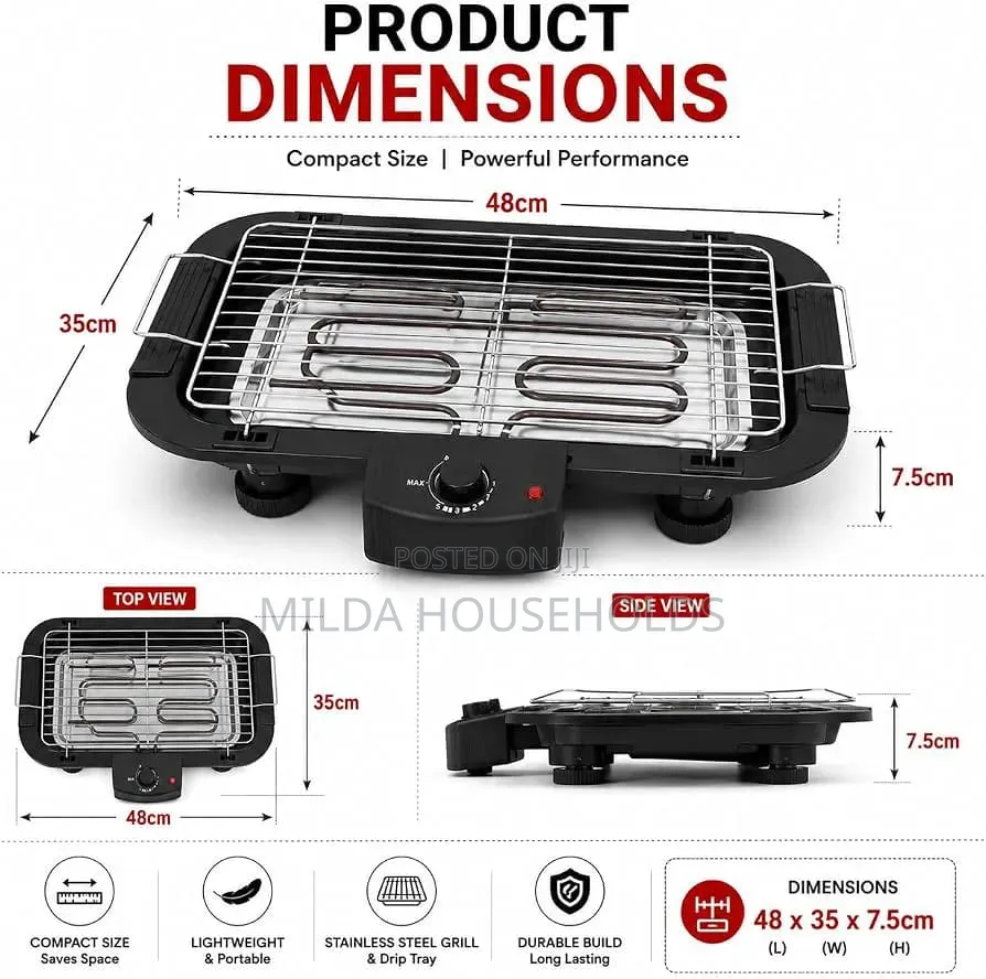 2000W Electric Barbeque Grill