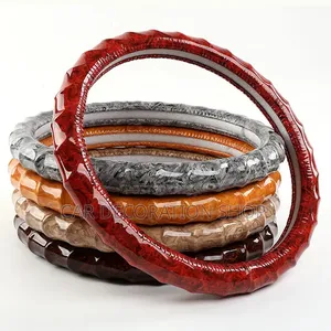 Pu Leather Combined Steering Cover With Imitation Wood Grain Accents