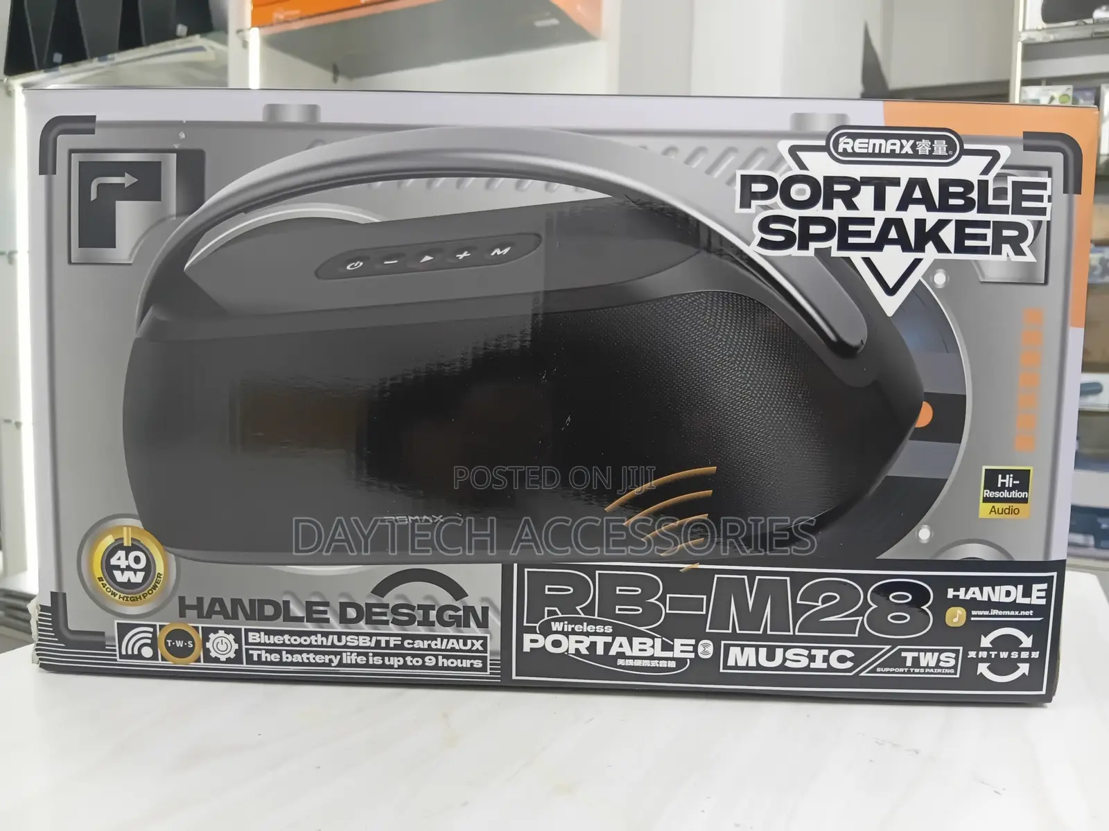 The Remax RB-M28 Portable Wireless Speaker in Black