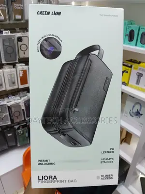 The Green Lion Liora Fingerprint Pouch Bag Black PU Leather.