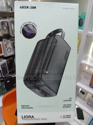 The Green Lion Liora Fingerprint Pouch Bag Black PU Leather.