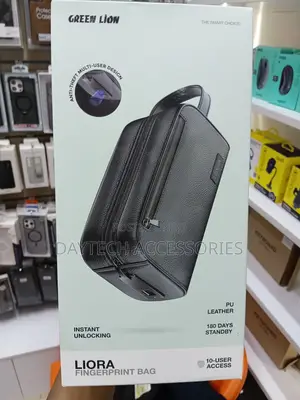 The Green Lion Liora Fingerprint Pouch Bag Black PU Leather.
