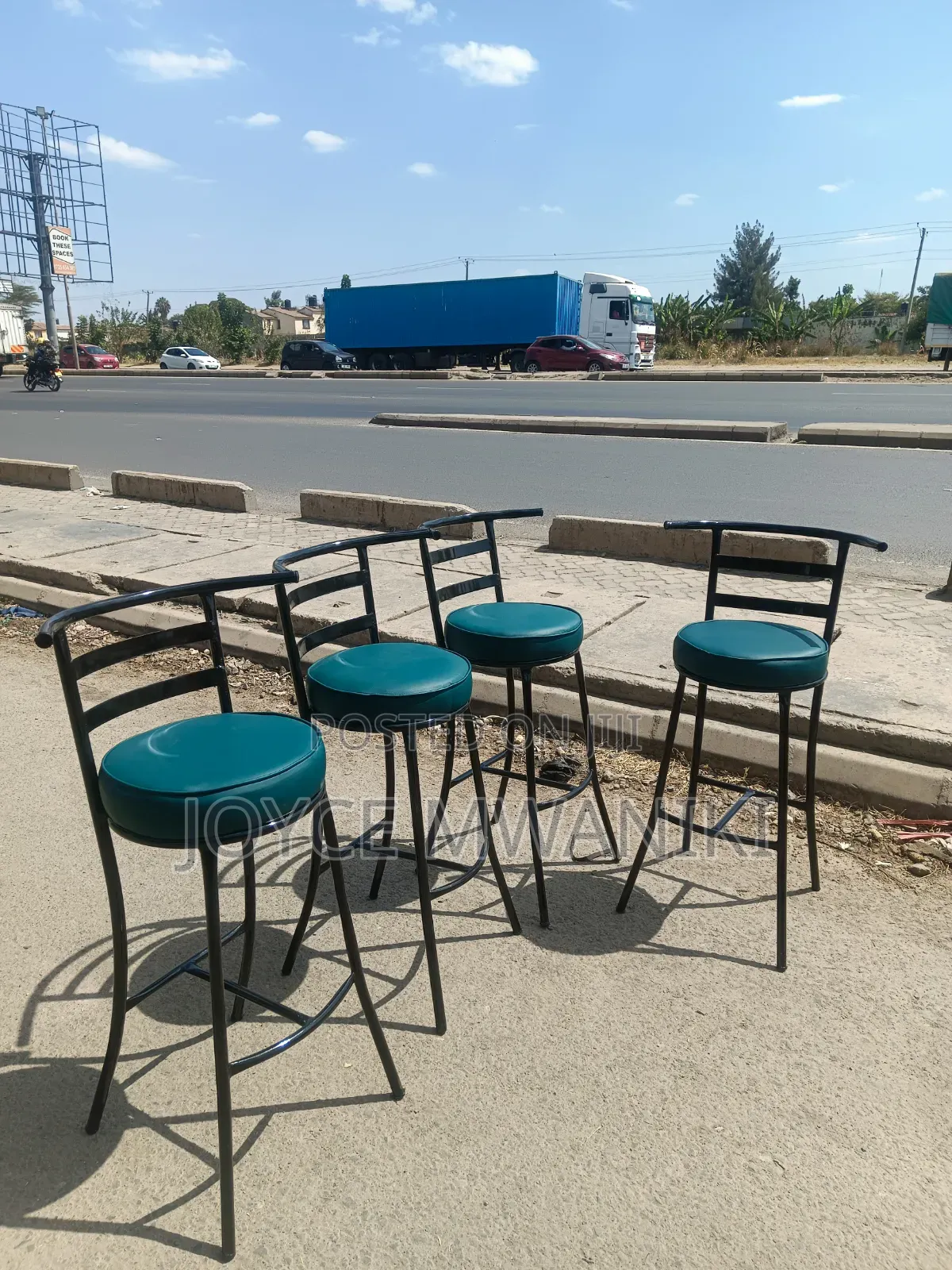 High Round Green Bar Stools....,,