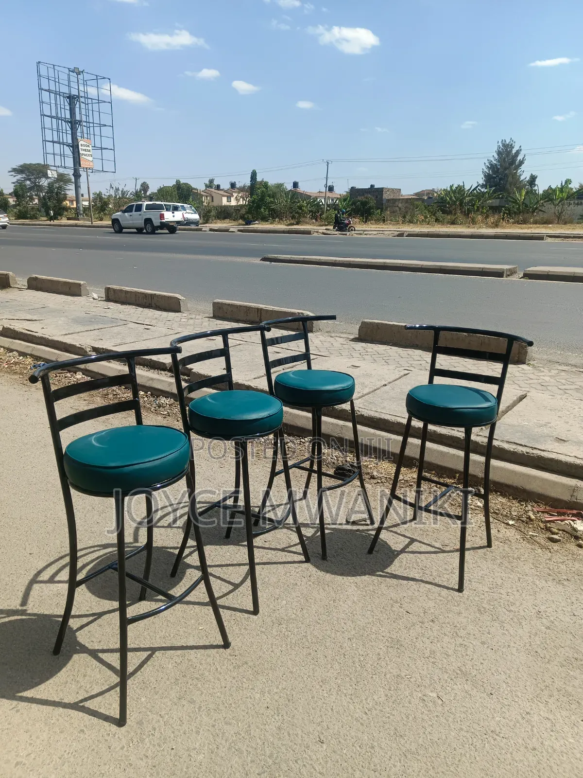 High Round Green Bar Stools....,,