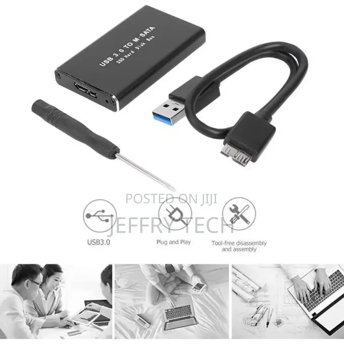 MSATA to USB 3.0 SSD Enclosure, Storage Case, Adapter for 30 X 50 Mm /
