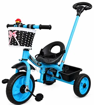 **Elegant Blue Toddler Training Tricycle – 3-Wheel Push Bike **