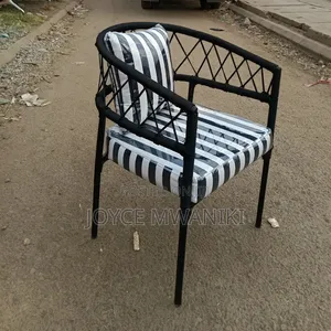 Modern Outdoor, Balcony or Restaurant Chair, Black and White 
