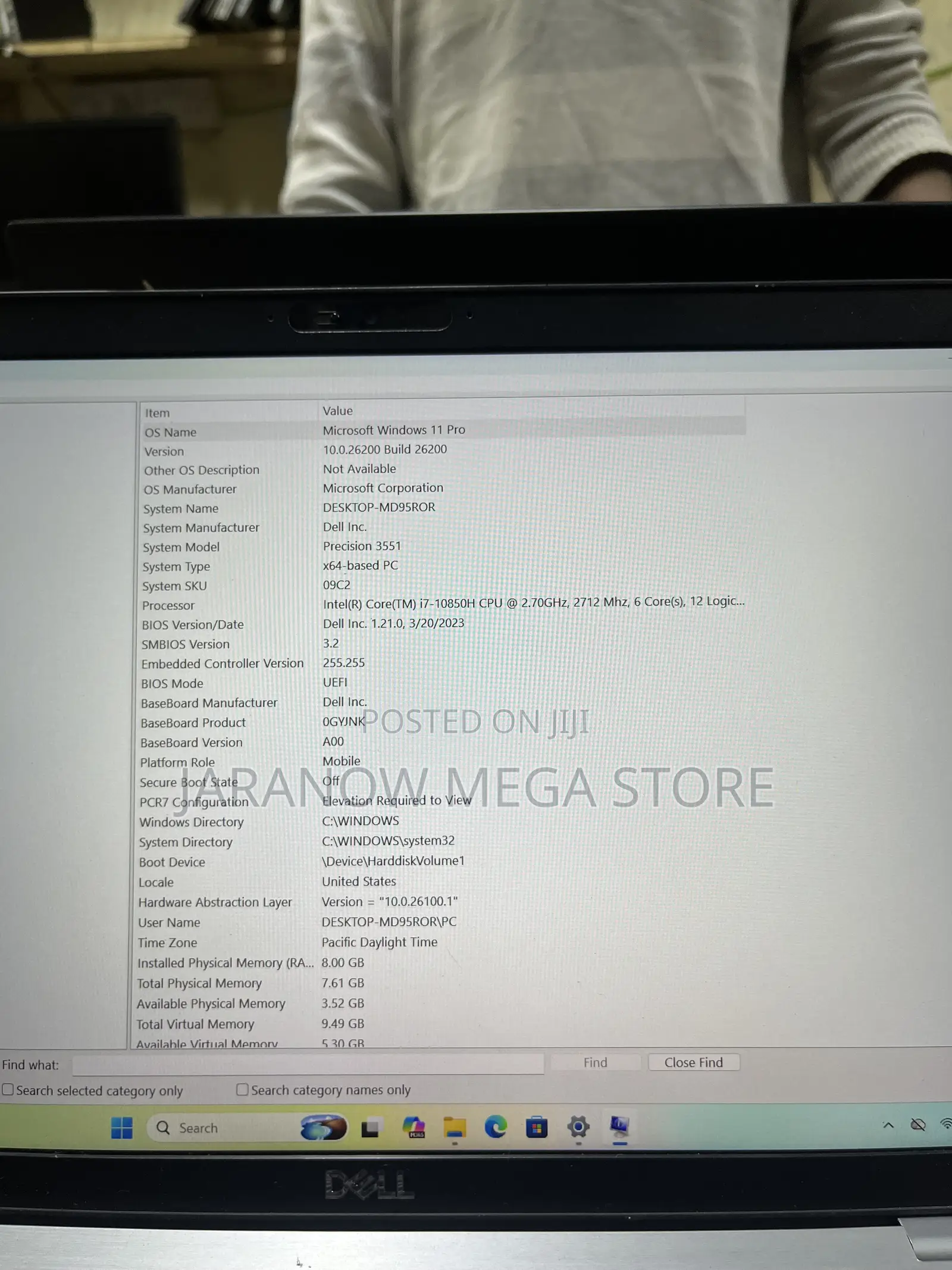 Laptop Dell Precision 3551 8GB Intel Core i7 SSD 256GB