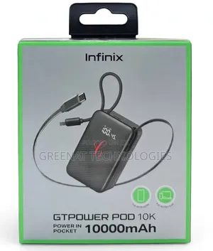 Infinix GT Power Pod 10000mAh 45W Power Bank Retractable Type C