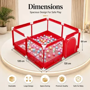 **Elegant Red Square Kids Playpen – Spacious Baby Activity Center **