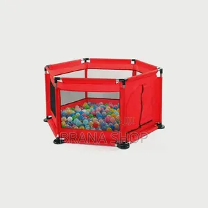 **New Red Hexagonal Baby Playpen – Spacious Kids Activity Yard **
