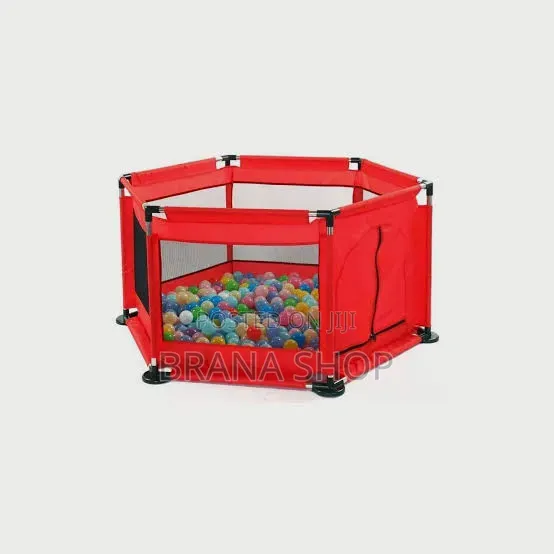 **New Red Hexagonal Baby Playpen – Spacious Kids Activity Yard **