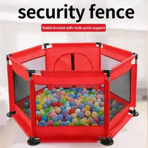 **Smart Red Hexagonal Kids Play Yard – Baby Activity Playpen **