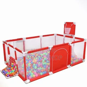 **New Red Rectangular Baby Playpen – Large Kids Play Yard **